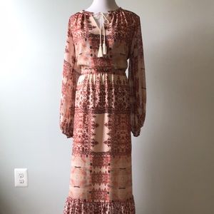 Long sleeve boho maxi